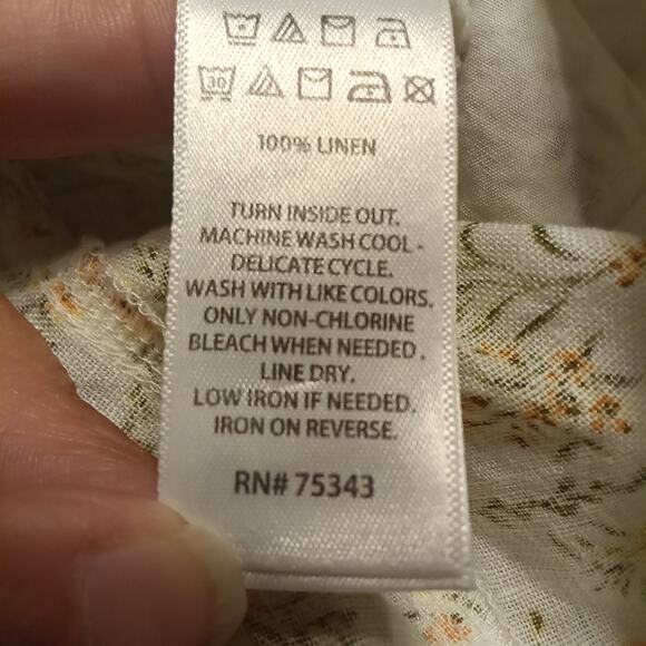 Joie Women's Linen Pants Yellow Floral Wide-Leg Cropped Pockets Beachy Size M - Picture 5 of 10